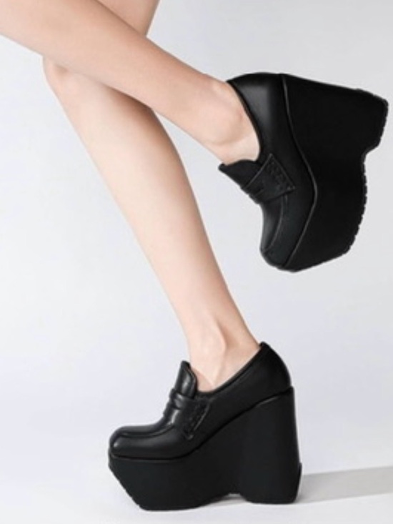 Dolls Kill Shoes - Dolls Kill First Love Platform Wedge Loafers Size 9 NWT